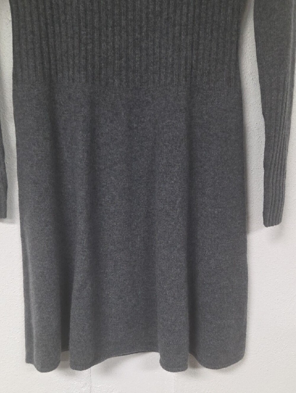 Aqua Charcoal Ribbed Long-Sleeve Knit Dress - Picture 7 of 8